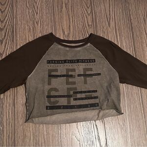 Reebok black and grey Graphic Crop Top